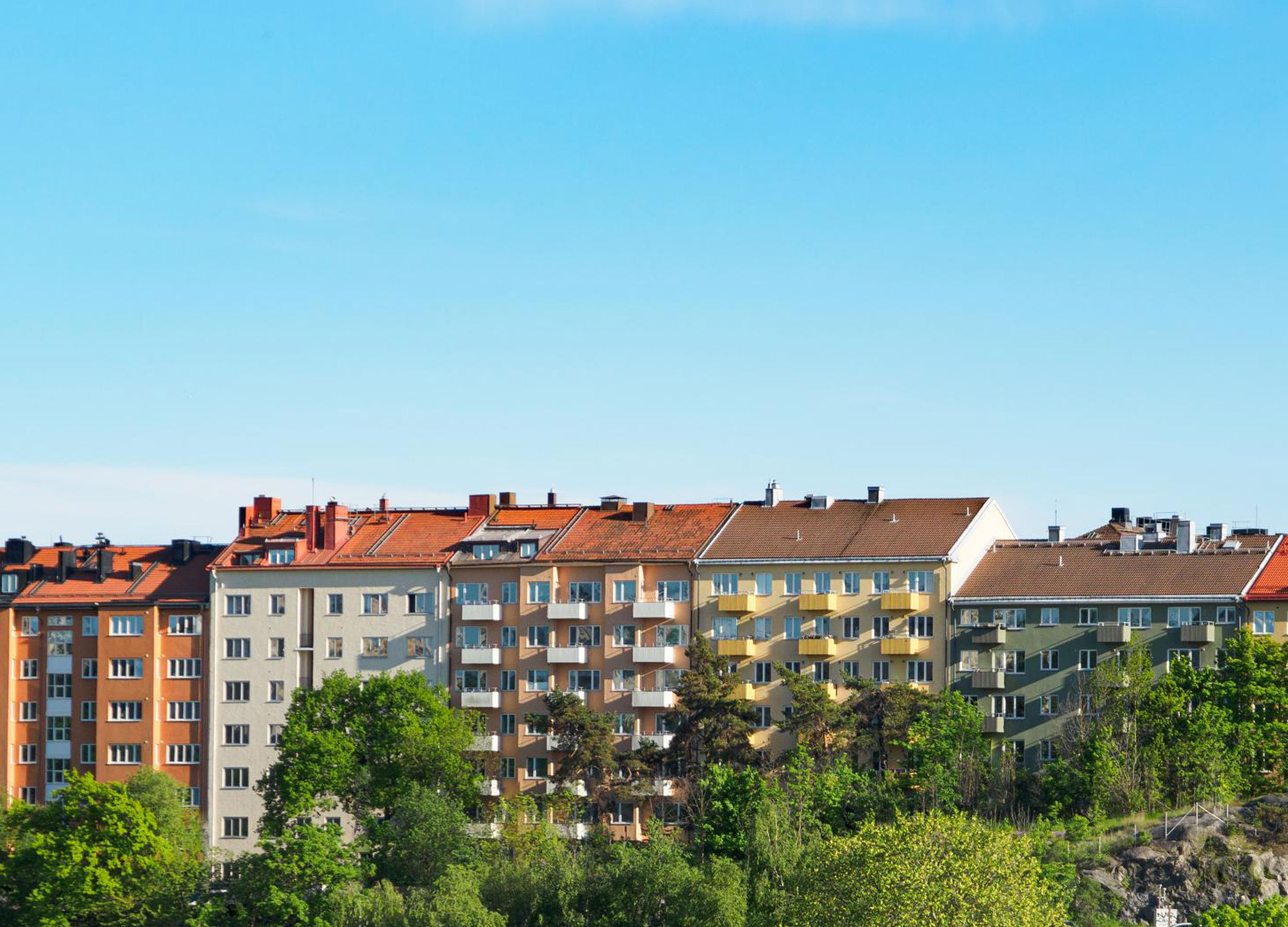 vy över flerfamiljshus