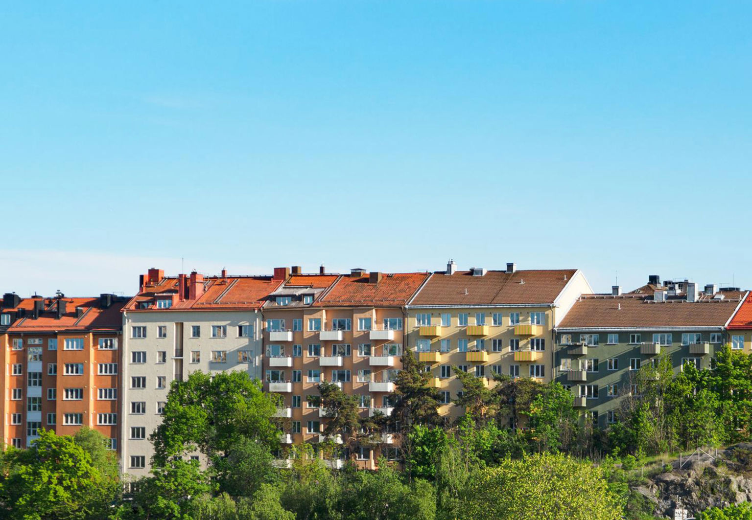 vy över flerfamiljshus