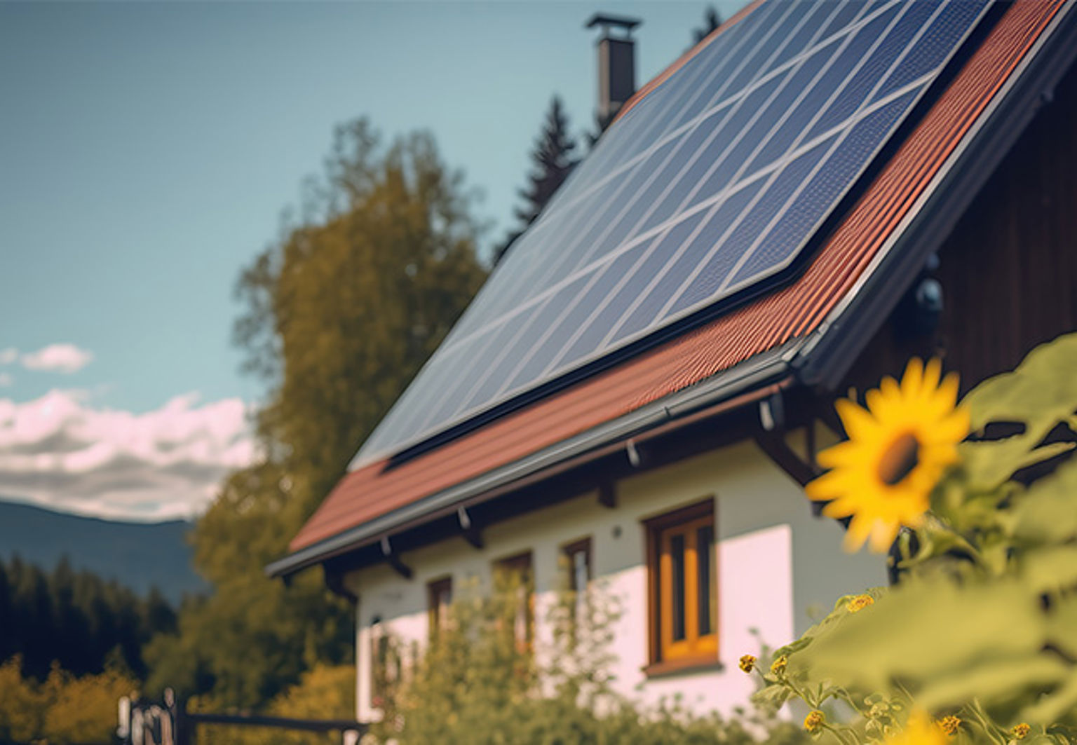 villatak med solceller som täcks av hemförsäkringen
