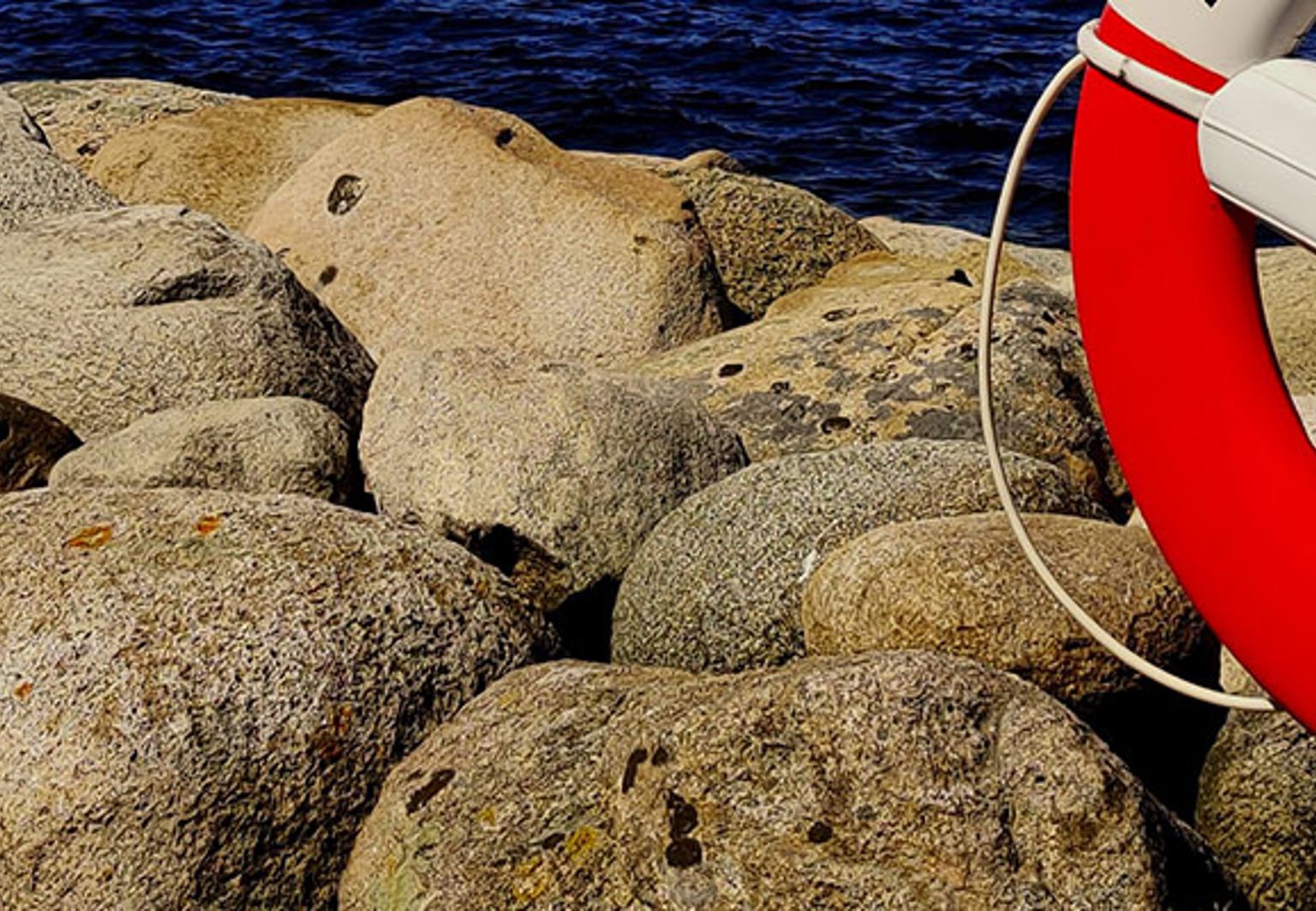 livboj framför en stenmur